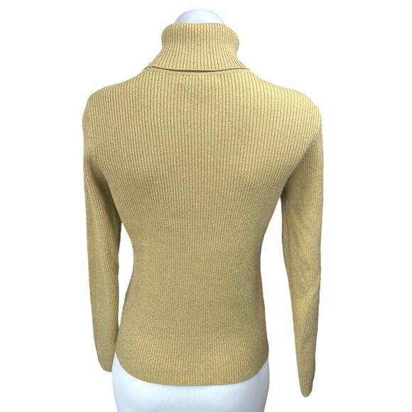 Ralph Lauren Brown Rib Knit Turtleneck Long Sleeve Pullover Sweater Top Size S - Picture 2 of 4